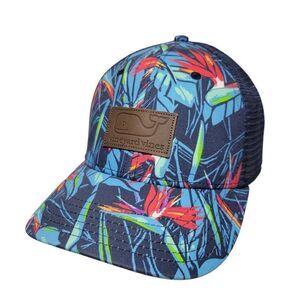 Vineyard Vines Snapback Hat Birds of Paradise Floral Hawaiian Mesh Back Unisex